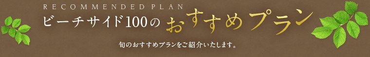 ビーチサイド100のおすすめプラン 旬のおすすめプランをご紹介いたします。